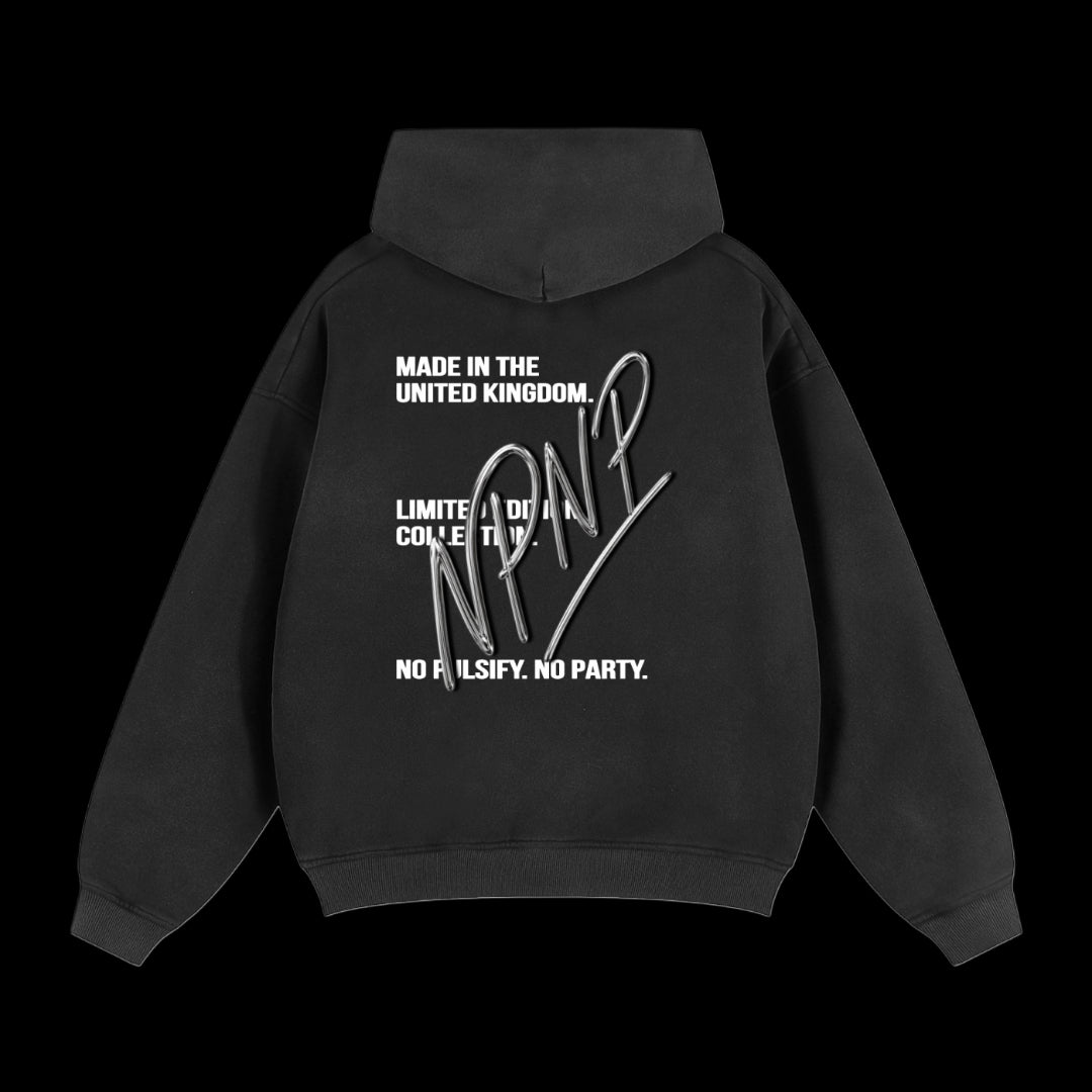 "No Party" Washed Zip Hoodie